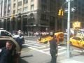 NYC Cab Is Flipped Over By NYPD Following An Accident On 7th Ave