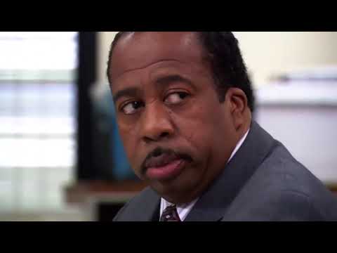 Martin tries to interact with Stanley (The Office S03E08 - The Merger)