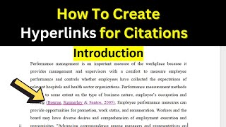 How to Link in-Text Citations to Reference in MS Word | How to Create hyperlinks