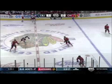 Vinny Prospal goal 1-0 Mar 1 2013 Columbus Blue Jackets vs Chicago Blackhawks NHL Hockey