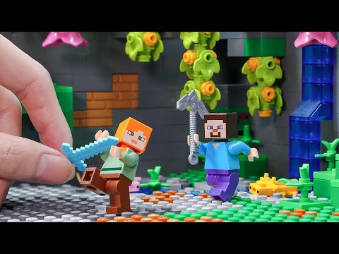 Brickmine - Building LEGO Minecraft World In Real Life - Stop Motion Animation Compilation - Brickmine