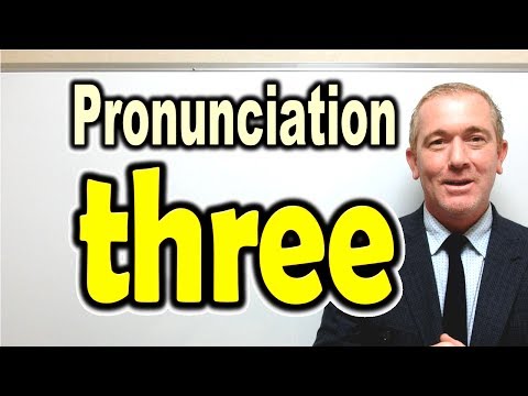 Part of a video titled How to Pronounce THREE [ ForB English Lesson ] - YouTube