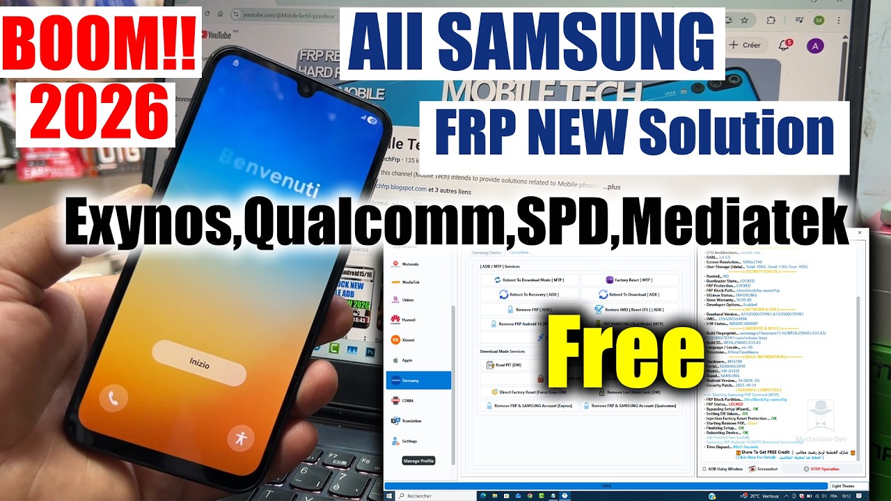 All Samsung frp bypass | Unlock Tool 2026 | frp Lock Removal | android 13/14/15/16 Latest method |