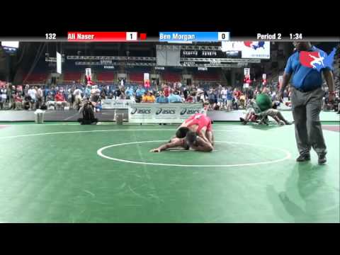 Fargo 2012 132 Round 3: Ali Naser (California) vs. Ben Morgan (Minnesota)