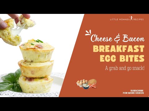 Breakfast Egg Bites with Bacon and Cheesy Center