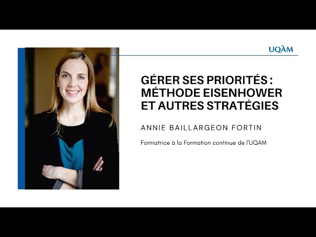 Formation continue: «Gérer ses priorités : méthode Eisenhower et autres stratégies»