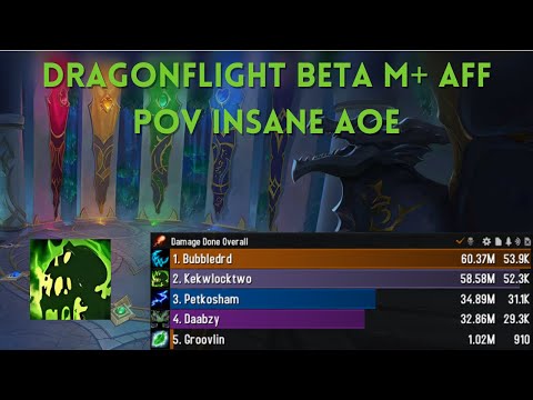 Dragonflight M+ Aff lock PoV Insane AOE