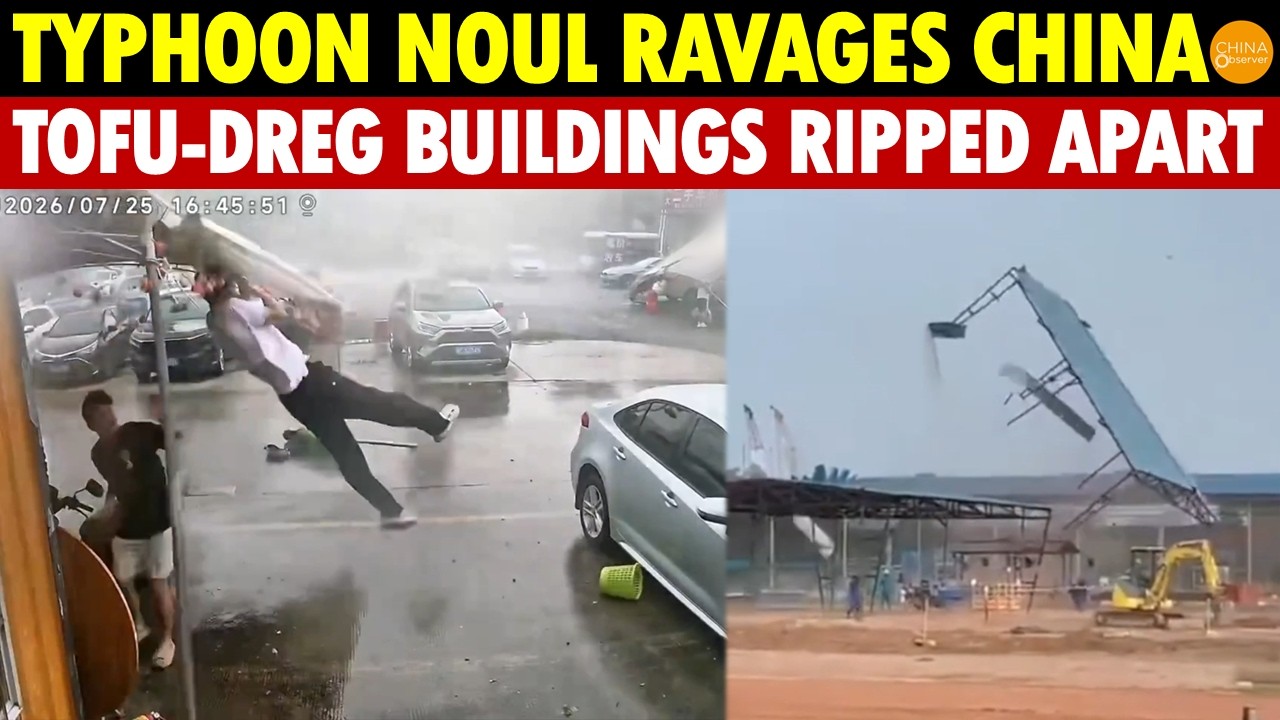 Typhoon Noul Ravages China: E-Bikes Blown Away, Buildings Shake, 710K Evacuated As Winds Turn Deadly