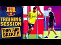 BARÇA IS BACK IN TRAINING.