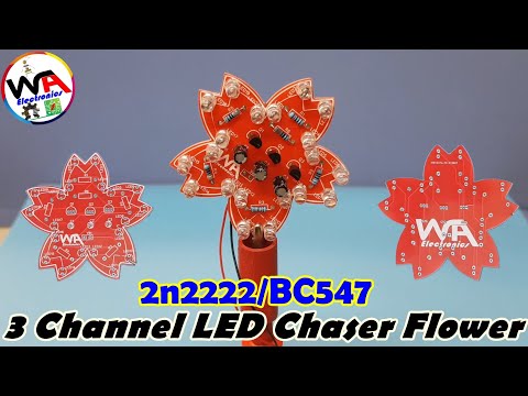 3 Channel Leds Chaser Circuit Using 2n2222 Transistor | Flower Shape Electronics Project
