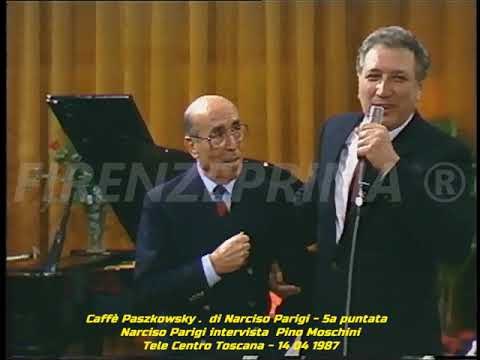 Caffè Paszkowsky. Narciso Parigi intervista il trombettista Pino Moschini. Tele Centro Toscana. 1987