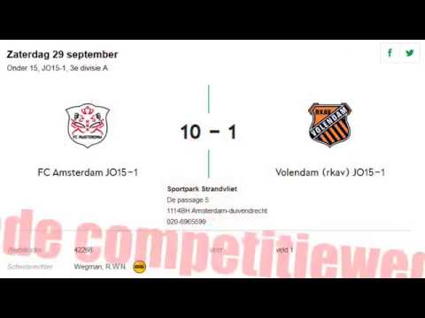 FC Amsterdam O15-1 vs Volendam(rkav) O15-1 | Competitiewedstrijd