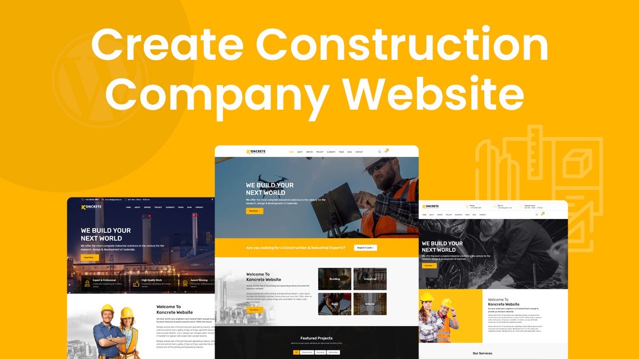 Create Construction Website With Koncrete WordPress Theme
