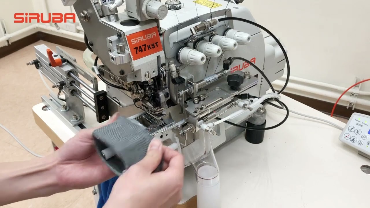 SiRUBA 747KST ASK ASM101 Automatic Ribbed Cuff Attaching Machine with