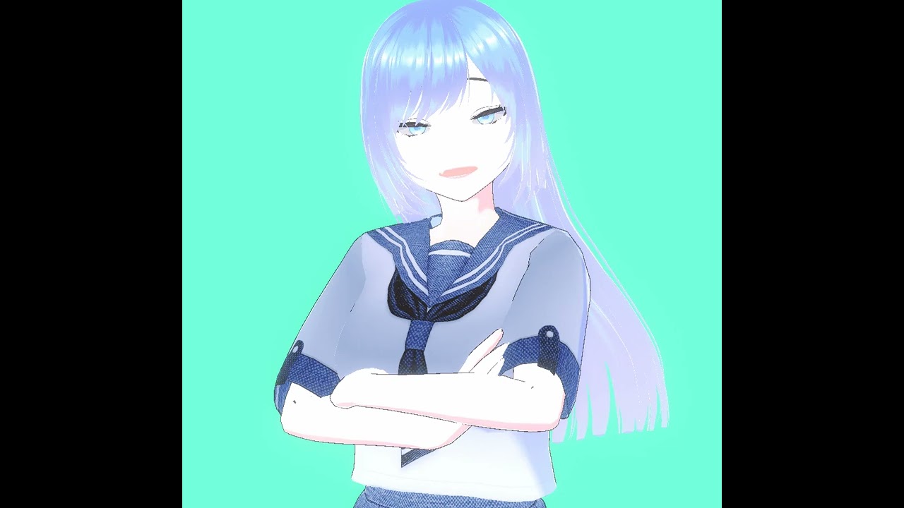 Anime School Girl VTUBER Animation and Game Ready 3D Model