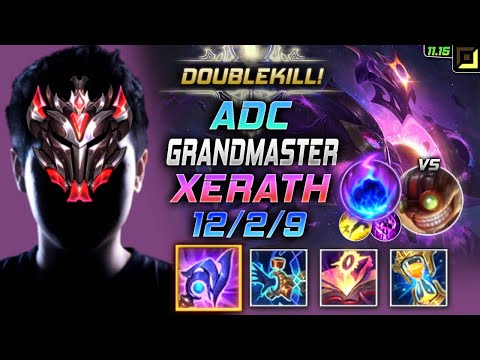 GrandMaster Xerath ADC vs Ziggs - 천상계 원딜 제라스 템트리 룬 루덴 유성 ゼラス Зерат 远古巫灵 齊勒斯 - LOL KR 11.15