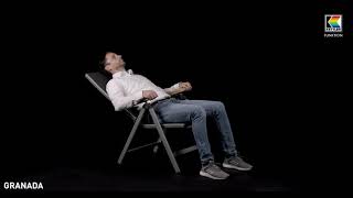 KETTLER Granada Garten-Essgruppe, silber / anthrazit, Alu / Spraystone / Teak, Tisch 180/280x100cm, 6 Klappstühle