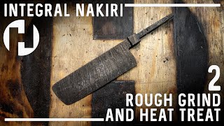 Damascus Integral Nakiri Rough Grind and Heat Treat