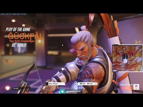 POTG! Hanzo Koi Skin - Gale INSANE Hanzo Gameplay  Overwatch 2 Season 2