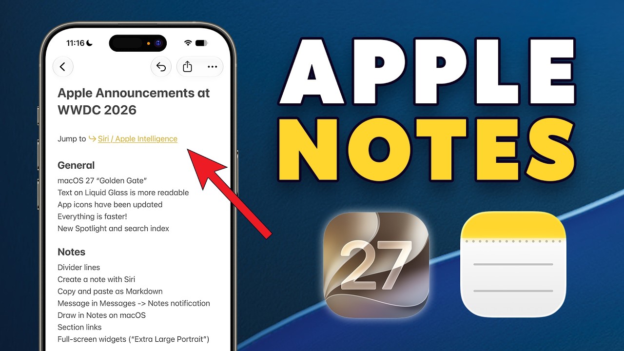 What’s new in Apple Notes in iOS 27?