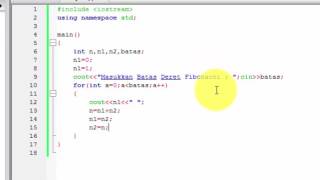 C++ Tutorials-Membuat deret bilangan fibonacci