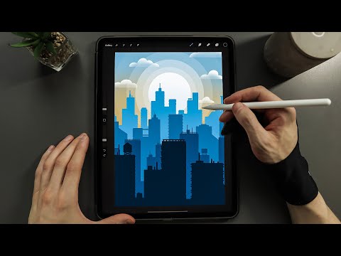 Skyline at Sunrise | Digital Illustration with Procreate