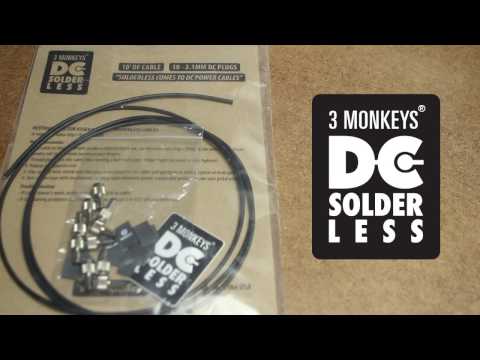 3 Monkeys Solderless DC Power Purple Cable Kit - 6 Pack / 3 Cables image 5