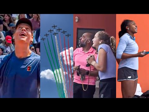 Sinner's, Gauff's & Andreeva's Reaction When Rome Surprised Them with Airshow by Frecce Tricolori
