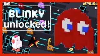 CROSSY ROAD BLINKY UNLOCK! | NEW Secret Character of the Pac-Man 256 Update (Android/iOS)