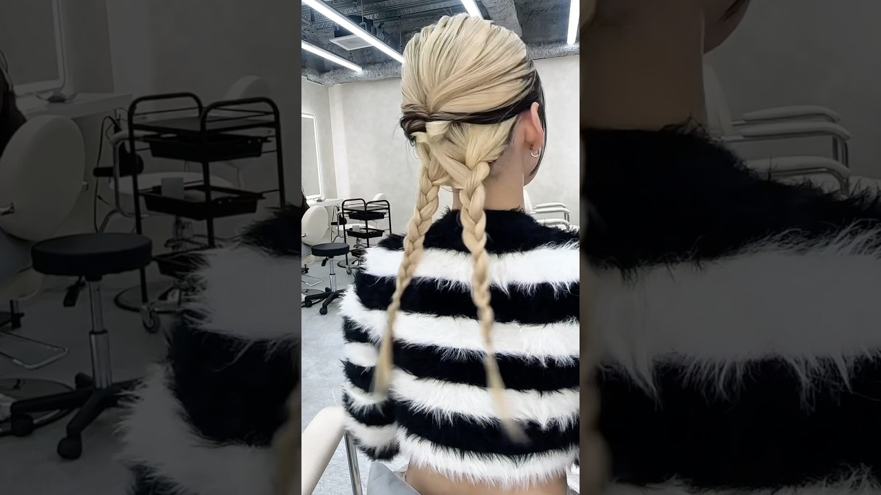 #ヘアアレンジ #ブリーチ #美容師 #三つ編みアレンジ #くるリンパ