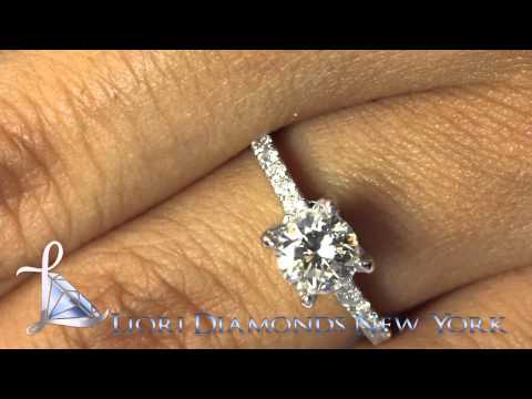ER-0004 - 1.24 Carat G-VS1 Certified Natural Round Diamond Engagement Ring 18k White Gold