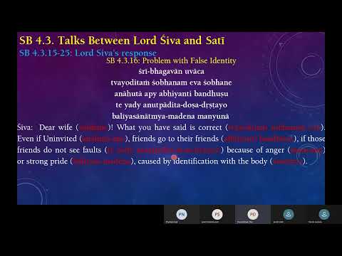 Saturday Bhakti Vaibhav SB 4.3.16-25 - Lord Siva's word's of refutation of Sati's request