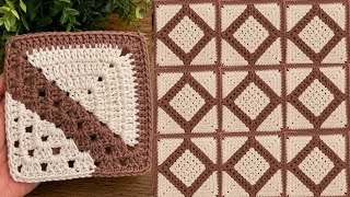 Crochet Granny Square Blanket Tutorial-Elegant Geometric Design