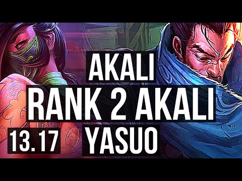 AKALI vs YASUO (MID) | Rank 2 Akali, 6 solo kills, 15/3/8, Dominating | JP Grandmaster | 13.17