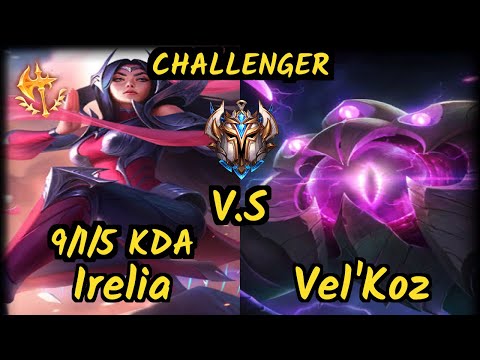 S04 Abbedagge (IRELIA) vs VEL'KOZ - 9/1/5 KDA MID CHALLENGER GAMEPLAY - EUW v9.7