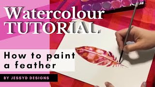 How to paint a watercolour FEATHER.