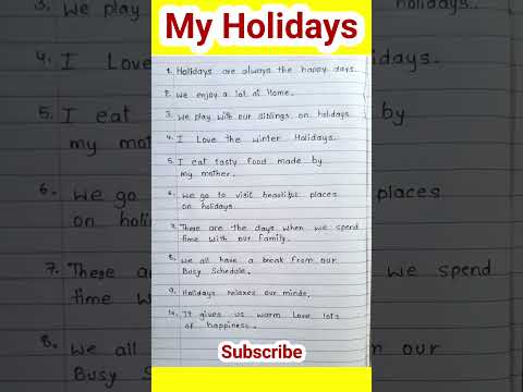 10 Lines On My Holidays In English | Essay On My Holidays | My Holidays 10 lines | My Holidays essay