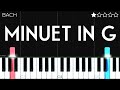 Minuet in G - Bach | EASY Piano Tutorial