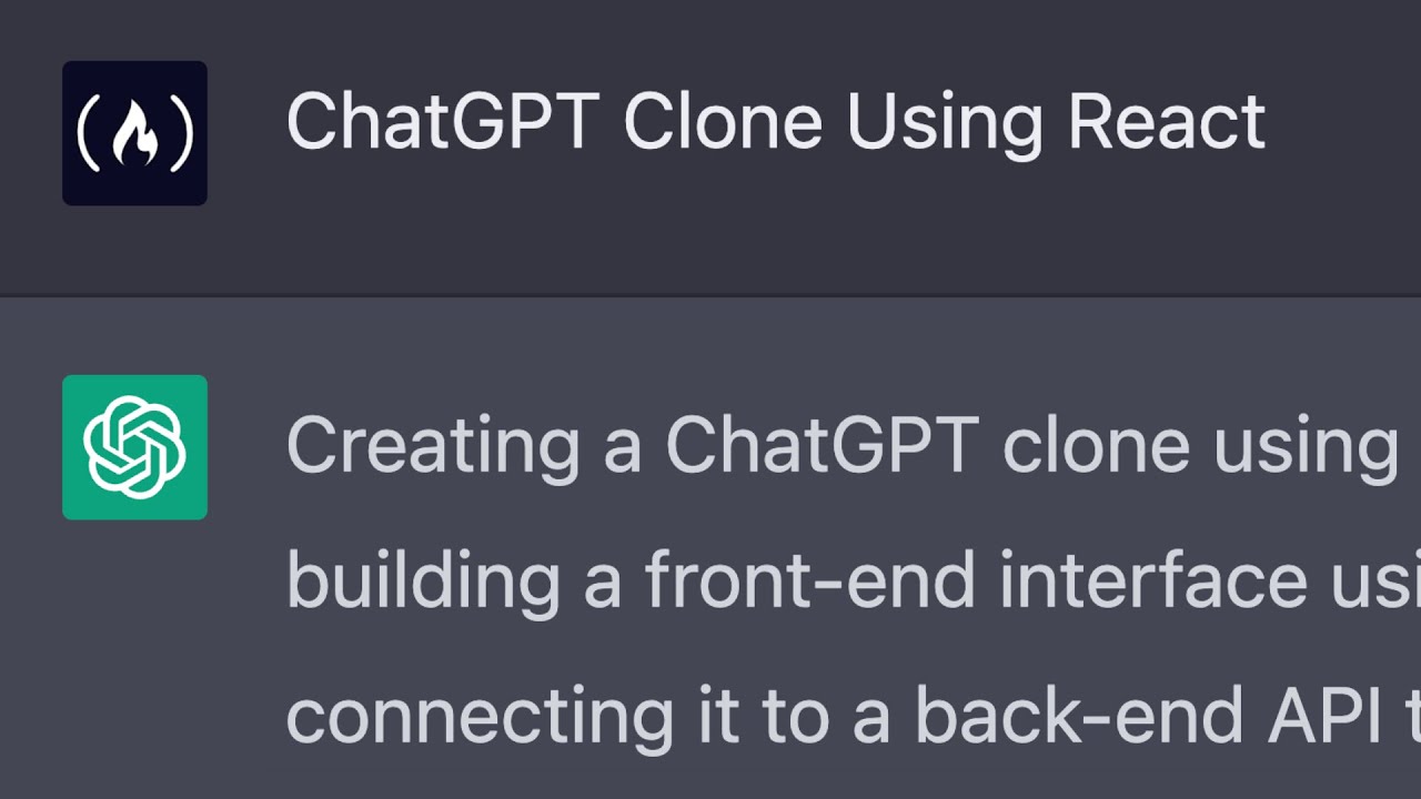 ChatGPT Clone – OpenAI API and React Tutorial