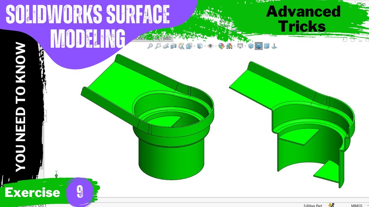 SolidWorks Surface Modeling Tutorial | Advanced Tricks| Exercise 9
