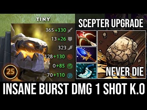 Holyshit Aghanim's Scepter Tiny Non-Stop Throwing Tree Ez 21Kills Zero Death by Top MMTinyR DotA 2