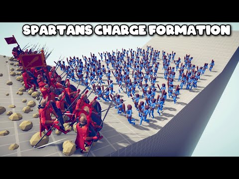SPARTANS CHARGE FORMATION VS EVERY UNITS - Totally Accurate Battle Simulator TABS