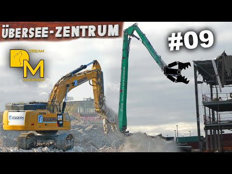 Baumaschinen pulverisieren Logistikzentrum Abbruch 🟩 ⚠️ 🚧 Liebherr R960 CAT 352F Bagger Baustelle