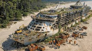 99 Year Old Abandoned Cruise Ship Rebuilt Inside a Massive Shipyard