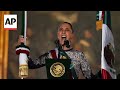 Claudia Sheinbaum Delivers Traditional Shout On Mexico Independence Day
