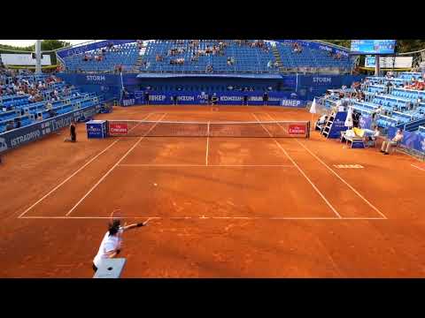 Gastao Elias: great point in Slow Motion vs Cuevas (Court Level ATP Match)