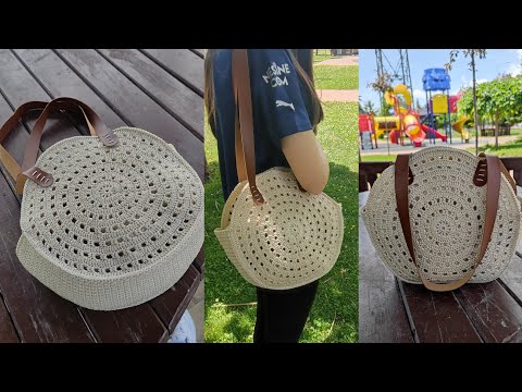 Tauchen Sie ein in die gehäkelte runde Makramee-Tasche und lassen Sie Ihrer Kreativität freien Lauf