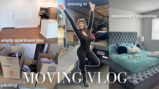MOVING VLOG: packing, empty apartment tour, moving in, etc.