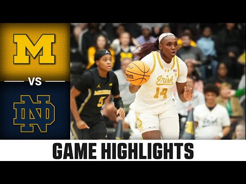 Notre Dame vs. Michigan Game Highlights | 2025-26 ACC Women's Basketball