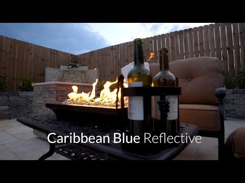 Caribbean Blue Reflective Fire Glass | Lakeview Outdoor Designs Video